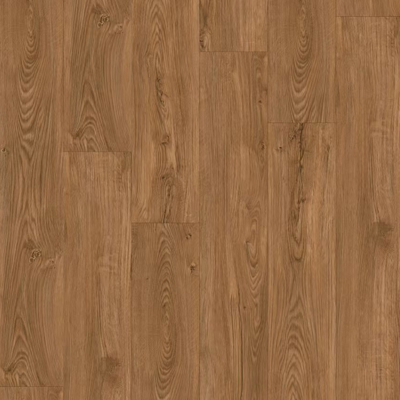 Teplá hnědá dubová dřevěná podlaha SPC Click Vinyl Plank Flooring